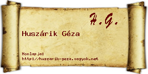 Huszárik Géza névjegykártya