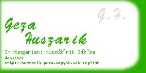 geza huszarik business card